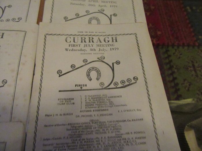Curragh horse racing cards 1970s