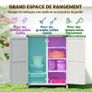 Garden shed cabinet 3 shelves 2 doors galvanized waterproof metal roof solid wood 75 x 40 x 90 cm gray Image 4
