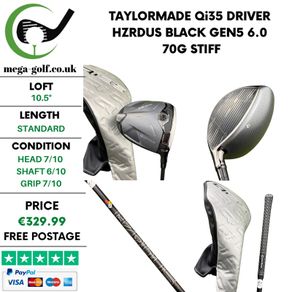 Taylormade Qi35 Driver / 10.5 Degree / Hzrdus Black Gen5 6.0 70G Stiff