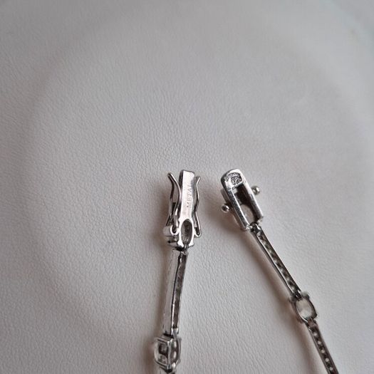 Bracelet sterling silver 925 clear stone size 19cm very good condition