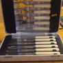 Vintage Sheffield silver Fish Cutlery Set W/ Faux Bone Handles Image 4