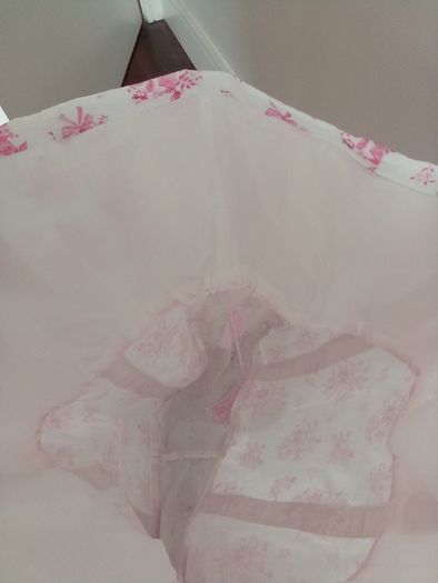 Large pink floral laundry bag