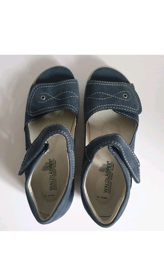 Waldlaufer Hilena Blue Nubuck Leather Wide Fit H Sandals UK 2.5 EU 35.5 BNIB  CAN POST