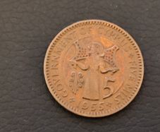 1955 Cyprus 5 Mils Coin