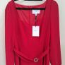 LK Bennett red crepe flare belted dress Image 4