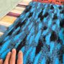 Vintage wool blanket Blue Black Red Patterned Blanket Throw Image 6