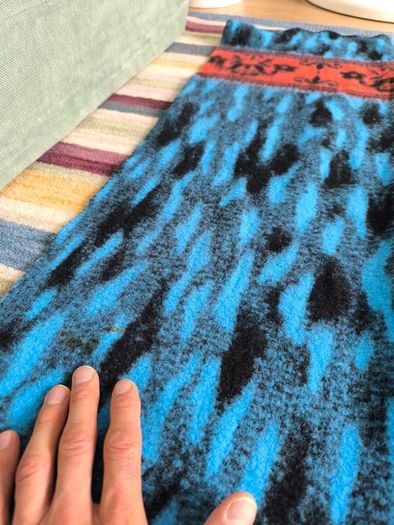 Vintage wool blanket Blue Black Red Patterned Blanket Throw