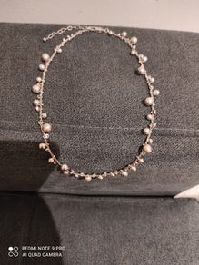 Vintage 925 Crystal and Pearl necklace