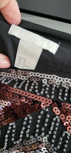 H&M silver, black and bronze sparkly skirt Sz 42 (Fit 12-14UK)