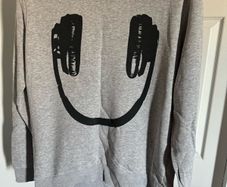 H&M grey earphones sweatshirt size M/L Postage included