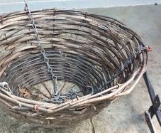 Hanging wicker garden basket