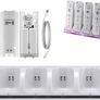 Nintendo Wii Remote Controller QUAD Charging Dock Charge Station with Batteries White Image 4