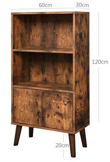 New Retro Bookcase Storage Cabinet- FREE P&P