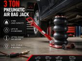 Pneumatic Triple Air Bag Jack 3 Ton Heavy Duty Vehicle Lift 140 to 450 mm