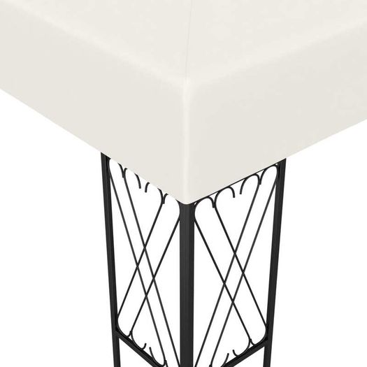 Gazebo with String Lights 3x3 m Cream Fabric
