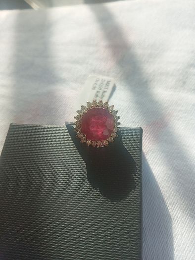 3.5 Carat Ruby and diamond ring with papers