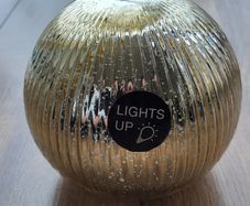 Gold LED Ribbed Ball