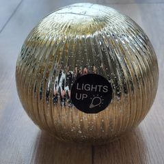 Gold LED Ribbed Ball