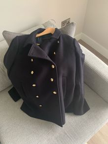 Zara navy military coat - As New
