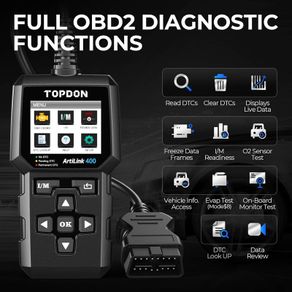 TOPDON AL400 OBD2 Code Reader, 10 OBD2 Functions, Check Engine Light/Smog Emission Test / O2 Sensor Test/EVAP
