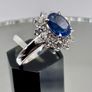 Unheated Untreated Natural Sapphire Diamond Platinum Ring Image 3