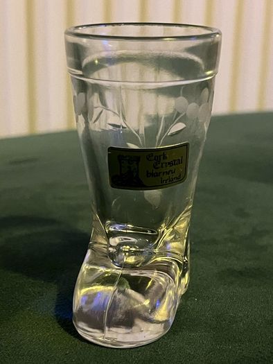Cork Crystal Small Boot Shaped Shot Glass
