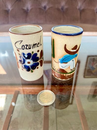 Stoneware Tequila Shot Glasses Tonala Mexico