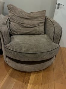 love seat and pouffe