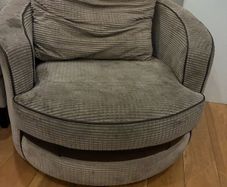 love seat and pouffe