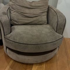 love seat and pouffe