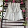 top Zara size large statement collar top 100% linen Image 6
