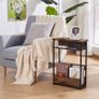 Narrow Side Table with Storage Shelf, 3 Tier Slim End Table Modern Sofa Table for Narrow and Small Spaces, 24.6 Inch Height Bedside Table Small Nightstand with Magazine Rack Space Saving-Brown (FREE SHIPPING) Image 2