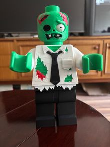 Lego style zombie brick man