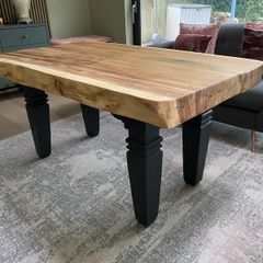 Exceptional Solid Hardwood Live Edge Slab Dining Table 10cm Thick