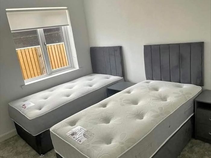 Single bed with mattress, headboard many colors
