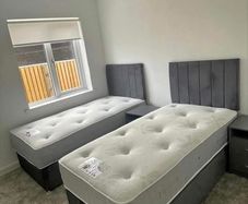 Single bed with mattress, headboard many colors