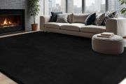 Soft Area Rugs for Living Room, Fluffy Large Carpet Rugs for Bedroom, Washable Non-slip Shaggy Rugs for Dorm Teens Room Decor, Modern Indoor Carpets for Playroom Study Office, 120x160 cm, Black