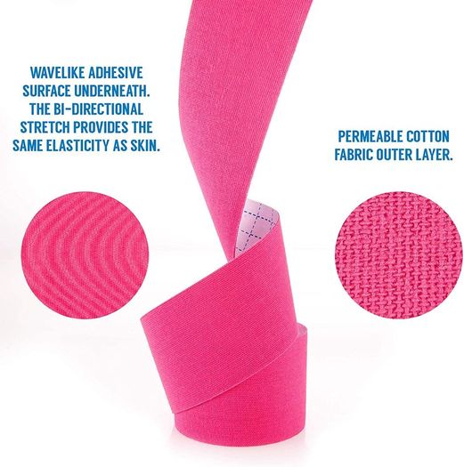 Kinesiology Tape | 5m Roll of Elastic Muscle Support Tape for Exercise, Sports & Injury Recovery