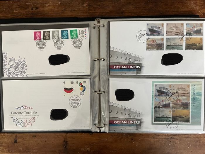 Collection of  87 UK First Day Cover stamps 2003 to 2006 in album