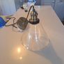Brass ceiling light pendant with cone clear glass Image 6