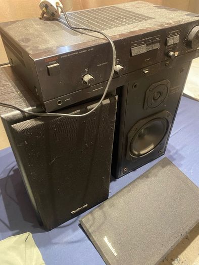 Vintage Luxman LV-90 Amplifier + Technics SB-CS5 Speakers + Cables Setup