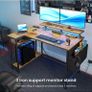 L Shaped Gaming Desk with LED Lights & Power Outlets, 120 x 80cm Corner Computer Image 3