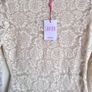Savida Cream Lace Long Sleeve Top - Size SMALL Image 6