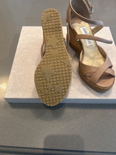 Jimmy Choo Alannah 80 leather wedge sandals