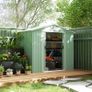 7 x 4ft Metal Garden Shed, Outdoor Storage Tool House with Ventilation Slots, Foundation Kit and Lockable Double Doors, Light Green Image 3