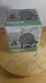Crivit 2-in-1 Camping Fan with LED Light Tent Hanging Hook Portable Battery Operated New Boxed