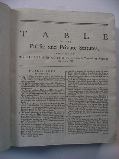 The Statutes at Large - (King George the Third) - by Charles Eyre and William Strahan in London 1780