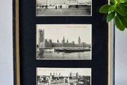 Framed Original Vintage London Postcards 3 Historic Views