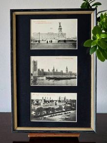Framed Original Vintage London Postcards 3 Historic Views