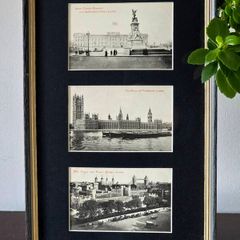 Framed Original Vintage London Postcards 3 Historic Views